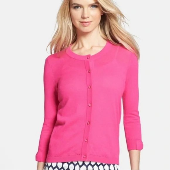 kate spade Sweaters - Kate Spade Pink Somerset Bow Sleeve Soft Cardigan Size M